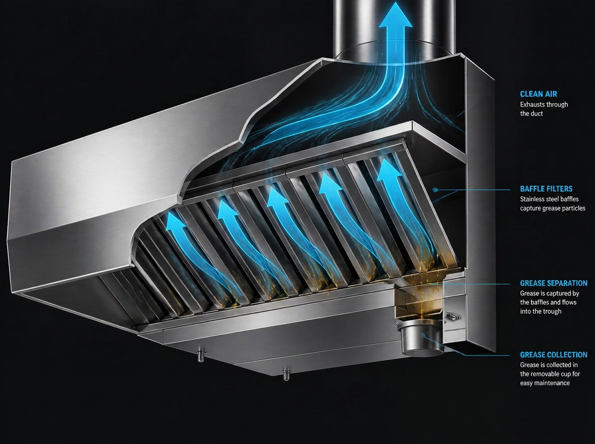 Canopy cutaway showing baffles